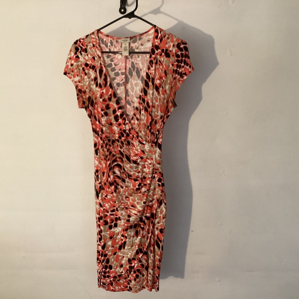Cache Dress - M - Salmon/Tan/Black